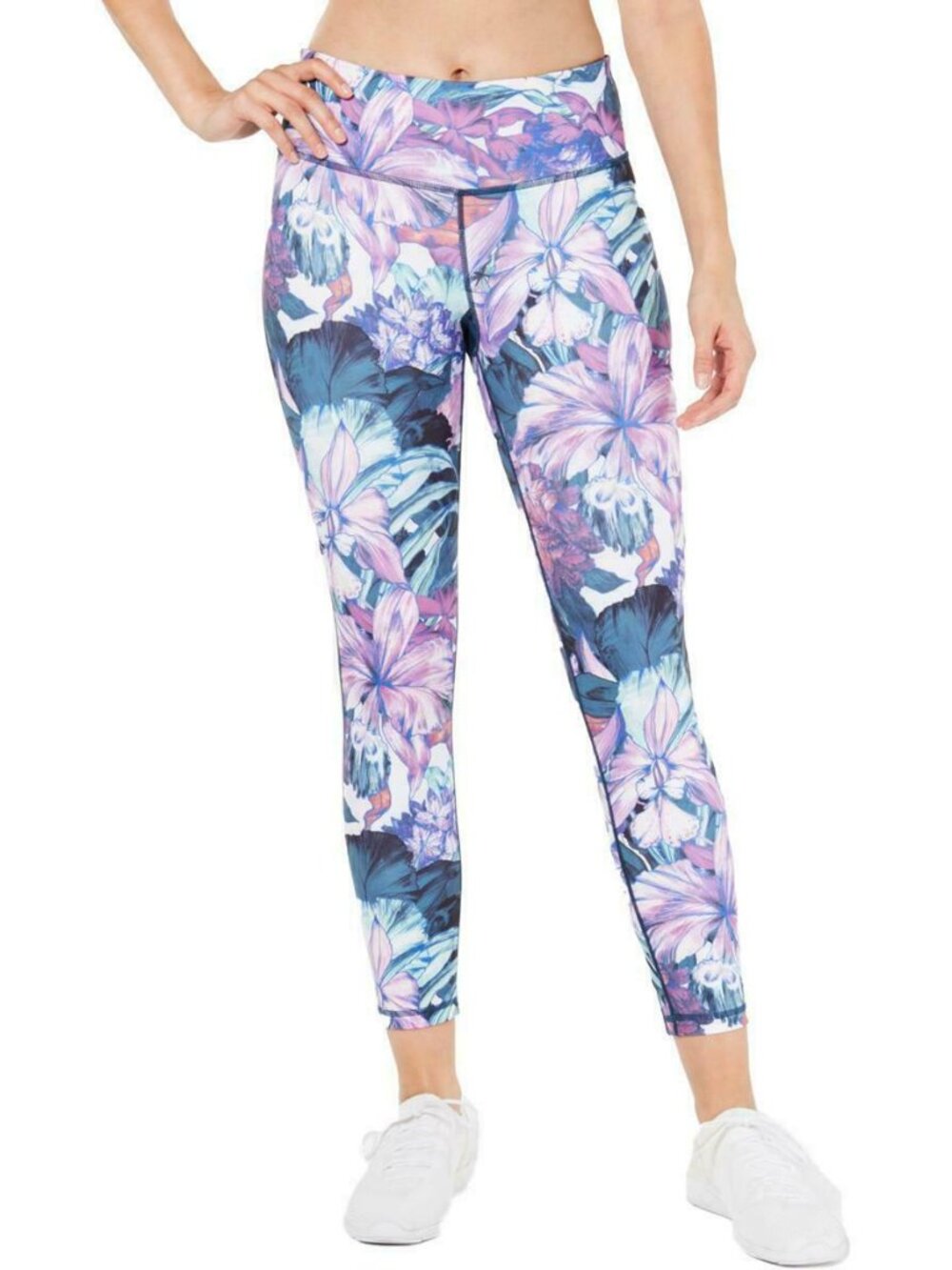 Ideology Womens Activewear Floral Printed Leggings